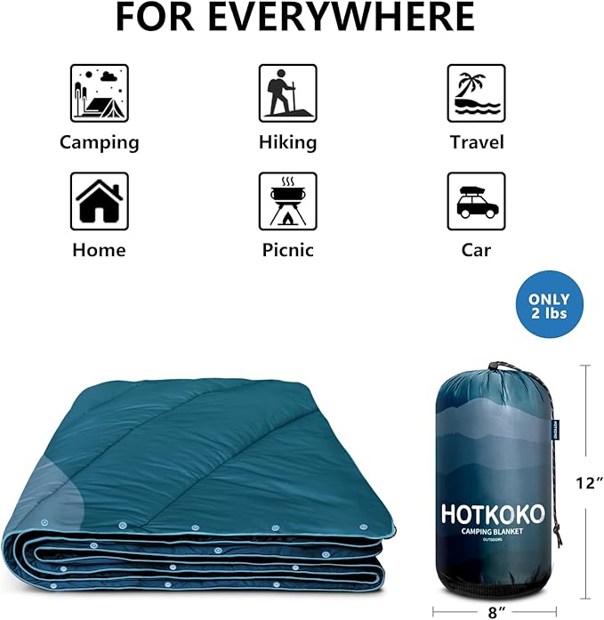 Camping Blanket,Lightweight Puffy Printed Camping Blanket Packable Outdoor Blanket for Camping,Traveling, Stadium, Hiking, Picnics