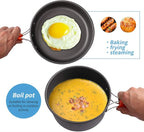 Gutsdoor Camping Cookware Set Camping Gear Campfire Utensils Non-Stick Cooking Equipment Lightweight Stackable Pot Pan Bowls with Storage Bag for Outdoor Hiking