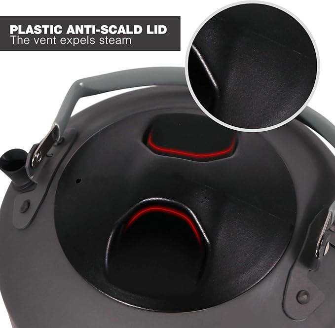 REDCAMP 0.9L Small Outdoor Camping Kettle, Aluminum Water Pot with Carrying Bag, Compact Lightweight Tea Kettle