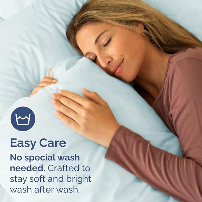 Standard Pillow Cases Set of 2 - Ultra Soft Hotel Quality Pillowcase Covers - Comfy Bedding for Women, Men, Kids and Teens - Machine Washable Pillow Protectors - 2 Piece Set - Standard Size Ice Blue