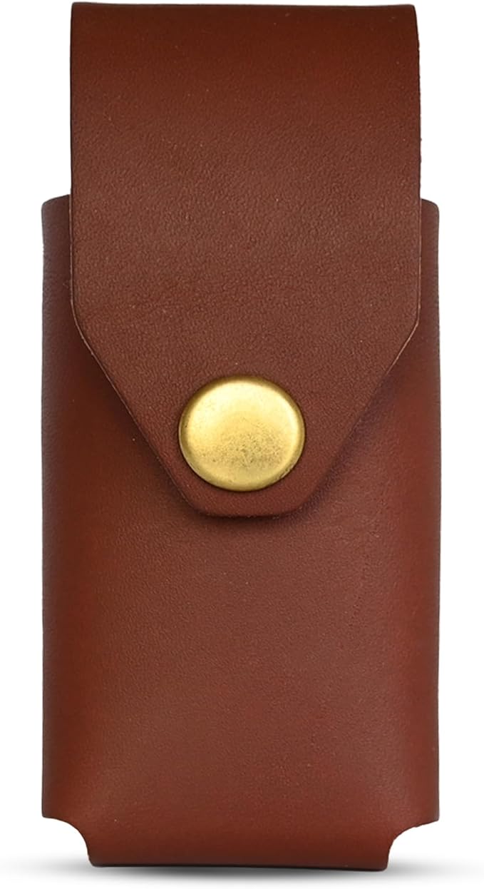 Leather Multitool Sheath Compatible with Leatherman Wave and Wave Plus, Ultra Durable Full Grain Leather Tool Holder, Multi Tool Holster for Belt, Solid Brass Rivets - Belt Accessories for Men - Brown