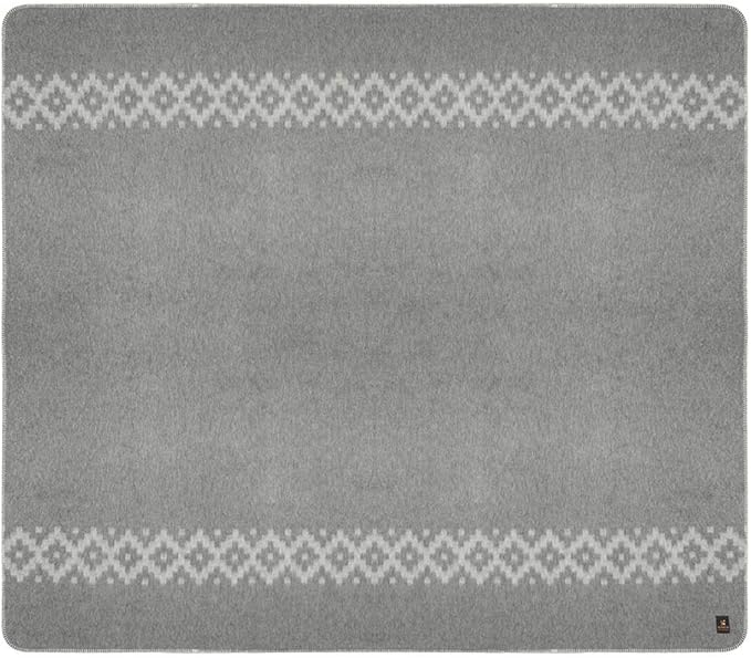 Thick Alpaca Wool Blanket Heavyweight for Camping Outdoors Indoors Soft Peruvian Alpaca Wool Blankets That Come in Twin Queen King Size Ethnic Design (Gray - Silver Gray Design, King)