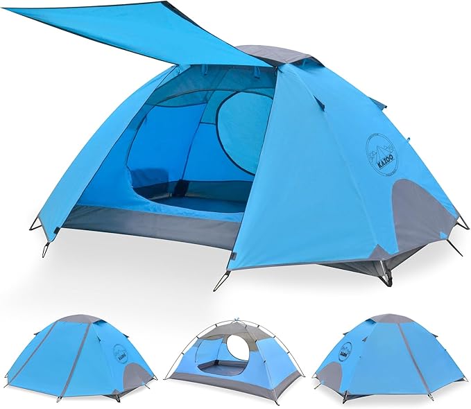 KAZOO Waterproof Backpacking Tent 2/3 Person Lightweight Camping Tents 2/3 People Hiking Tents Aluminum Frame Double Layer