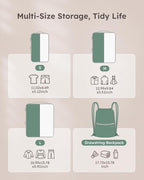 4 Set Compression Packing Cubes for Travel, Bonus Versatile Drawstring Backpack, Lightweight Luggage Organizer Bags, Sturdy Travel Accessories for Suitcase, Dark Green