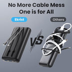 Upgraded Portable Charger 40800mAh Power Bank - Portable Battery with 2 Built in Cables,PD 25W USB C Fast Charging Battery Pack Compatible with iPhone 16 15 14 13 Android Phone etc-Black