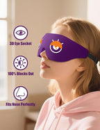 EVA BELLE Sleep Mask Women Men, Comfy Blackout Eye Mask for Deep Sleep, 3D Memory Foam Sleeping Mask, Silk Sleep Eye Cover, Cute Funny Eyeshade Covers, Adjustable Elastic Strap & Soft Breathable