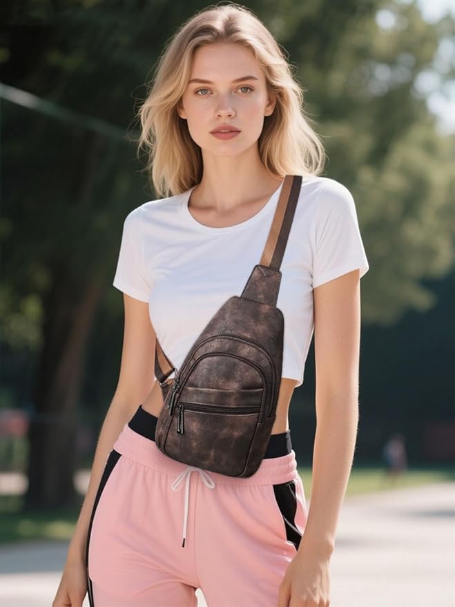 Sling Bag Crossbody Bags for Women Small Cross Body Bag Fanny Packs Chest Sling Purse for Daily Travel Leisure Sport