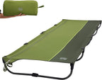 TIMBER RIDGE Lightweight Aluminum Camping Cot, 20-Second Quick Set-Up Folding Cot Low Profile with Zipper Closure, Portable Carry Bag for Camping, Travel and Outdoors, Support up to 225lbs, Green