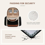 LOVEVOOK Laptop Backpack for Women with Pouch Pocket for Large Capacity Cup,18 Inch Teacher Nurse College Work Backpack Purse,Waterproof Laptop Bag Computer Back Pack for Travel, Khaki-Coffee-Black