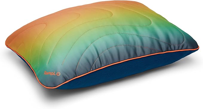 Rumpl The Adjustable Camp Pillow - Full Size Packable Outdoor and Travel Pillow, Two-Sided Temperature Control, 22" x 15", Baja Fade