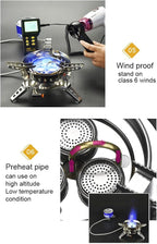 Bulin AirOka B17 6800W Super Windproof Outdoor Camping Stoves Portable Camping Stove Burner Strong Firepower with Piezo Ignition Folding Lightweight Backpacking Stove for Outdoor Hiking Cooking BBQ
