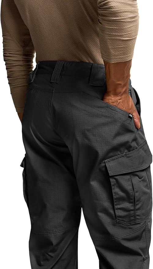 CQR Men's Tactical Pants, Water Resistant Ripstop Cargo Pants, Lightweight EDC Work Hiking Pants, Outdoor Apparel