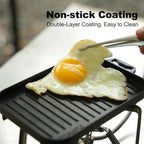 Fire Maple Compact Aluminium Alloy Mini Griddle Set with Stainless Steel Tongs - Portable Heating Kit for Outdoor and Indoor Use