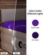 CHILLSUN Twin Air Mattress Inflatable Airbed with Built in Pump, 3 Mins Quick Self-Inflation, Comfortable Top Surface Blow Up Bed for Home Portable Camping Travel, 75x39x18'', 550 lb MAX