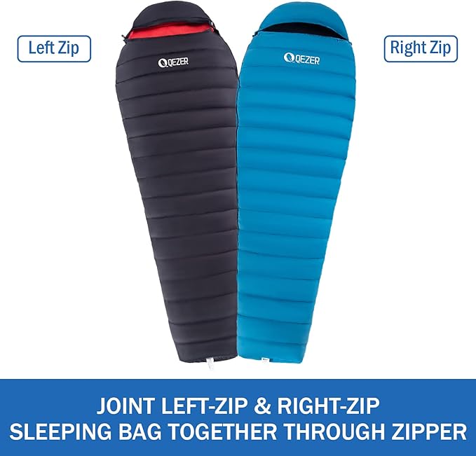 Ultralight Down Sleeping Bag for Adults with 600 Fill Power, Compact Sleeping Bag for Backpacking, Hiking and Camping