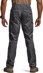 CQR Men's Flex Ripstop Tactical Pants, Water Resistant Stretch Cargo Pants, Lightweight EDC Hiking Work Pants