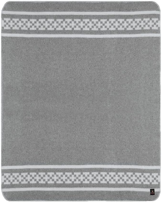 Thick Alpaca Wool Blanket Heavyweight for Camping Outdoors Indoors Soft Peruvian Alpaca Wool Blankets That Come in Twin Queen King Size Ethnic Design (Soft Gray/Silver Gray, Twin)