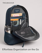 Troubadour Apex 3.0 Compact - 16L Premium Laptop Backpack - Ergonomic & Water Resistant - Designed for Work and Travel - Navy
