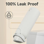 40 oz Insulated Water Bottle with Straw: Meoky Stainless Steel Metal Water Bottle with 2-in-1 Lid - Leak Proof, Cold for 24 Hours, Protective Silicone Base, BPA-Free for Sports Gym, Ivory