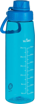 Water Bottle 32oz, clear water bottle with Spout Lid and Carry Handle, Reusable, Tritan, BPA Free, Hiking Water Bottle Suitable for Travel, Outdoors, Gym, Travel, Home, School (Blue)