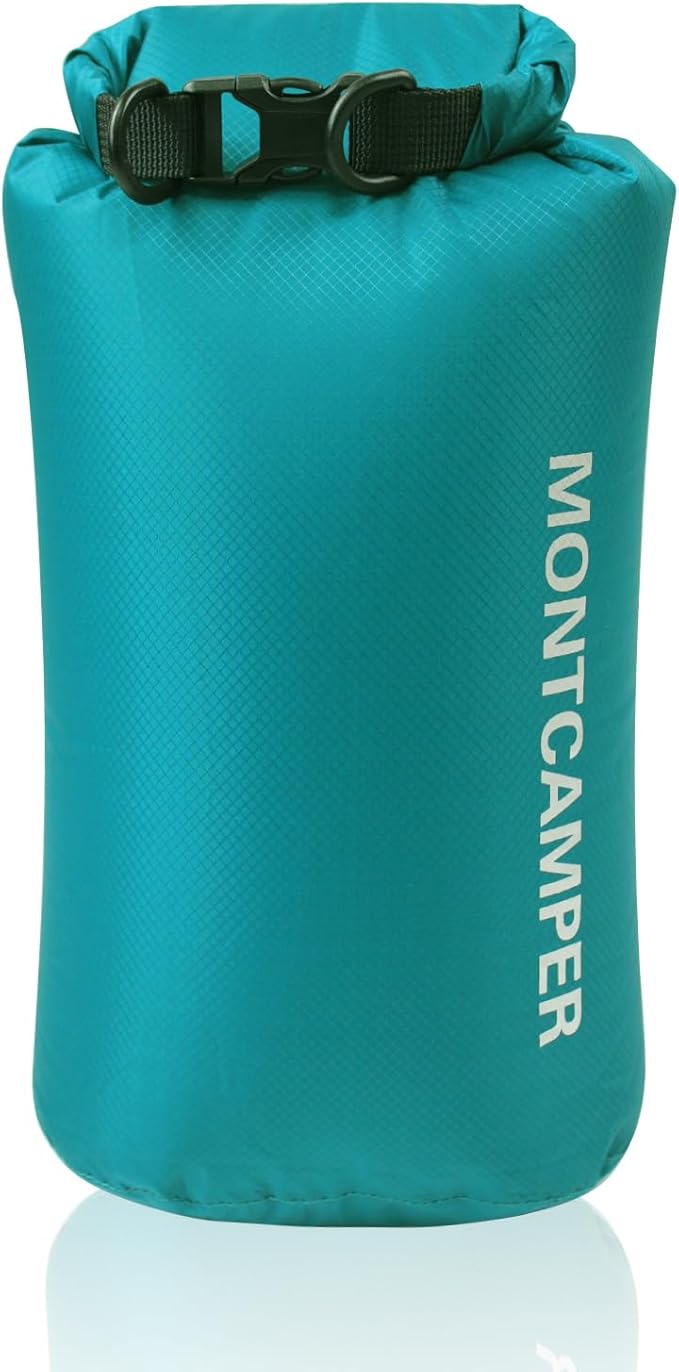 30D Nylon Waterproof Storage Sack for Camping, Hiking and fishing- Roll Top Closure-Portable Waterproof Dry Bag-Keeping Luggage Dry and Organized(5L/Turquoise blue)