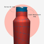 Corkcicle Sport Canteen - Keeps Beverages Cold 25 Hours - Triple Insulated Stainless Steel - Screw-On Lid - Reusable Bottle - Summer Drinkware Gift - Keeps Drinks Ice Cold - 20 oz - Spider-Man