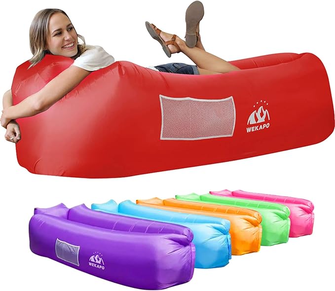 WEKAPO Inflatable Sun Lounger, Air Sofa, Hammock, Portable, Waterproof and Leak-Proof, Ideal for Backyard, Beach, Travel, Camping, Picnics and Music Festivals