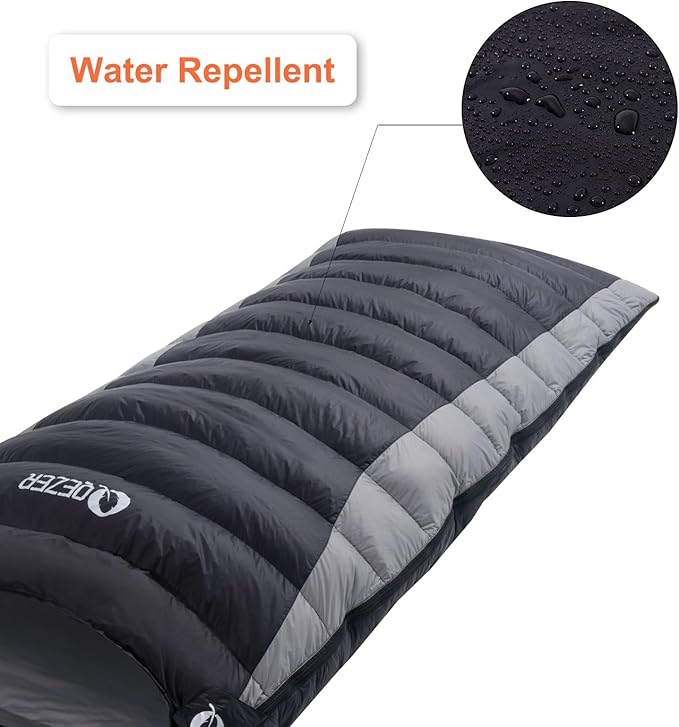 Ultralight Down Sleeping Bag for Adults - 600 Fill Power, Cold Weather, Backpacking, Camping, Hiking