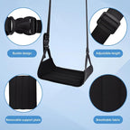 Airplane Foot Hammock, Portable Airplane Footrest, Adjustable Foot Hammock for Plane Travel to Relax Your Feet,Leg Rest for Long Flights,Travel Essentials,Office Footrest(Black)