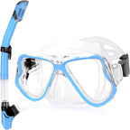 Greatever Dry Snorkel Set,Panoramic Wide View,Anti-Fog Scuba Diving Mask,Professional Snorkeling Gear