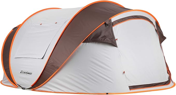 EchoSmile Instant Pop Up Camping Tent, 2/4/6 Person, Easy Setup Tent, Water Resistant Dome, Portable with Carry Bag