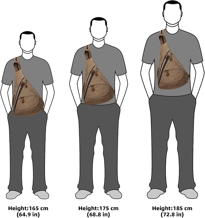 KL928 Canvas Sling Bag - Small Crossbody Backpack Shoulder Casual Daypack Rucksack for Men Women(Large Version)