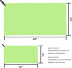 Rainleaf 2 Pack Microfiber Quick Dry Travel Towel, Super Absorbent Ultra Compact Lightweight Camping Towel for Gym, Hiking, Pool, Yoga - Green