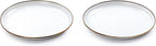 Barebones Enamel Deep Plate - Set of 2 Dinner Plates - Hand-Finished Baked Stainless Steel Trim Plate Set - Camping Kitchen and Dish Set (Eggshell)
