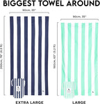 Dock & Bay Beach Towel - Quick Dry, Sand Free - Compact, Lightweight - 100% Recycled - Includes Bag - Cabana - Whitsunday Blue - Extra Large (200x90cm, 78x35)
