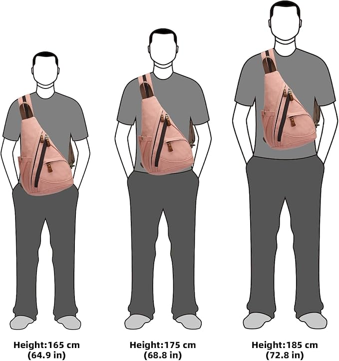 KL928 Canvas Sling Bag - Small Crossbody Backpack Shoulder Casual Daypack Rucksack for Men Women(Large Version)