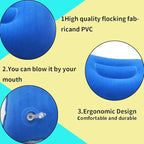 3 Pack Ultralight Inflatable Pillow Small Squared Flocked Fabric Air Pillow Beach Pillow for Camping,Napping,Desk Rest,Hiking,Traveling,Neck Lumbar Support (Royal Blue, Purple, Duotone)