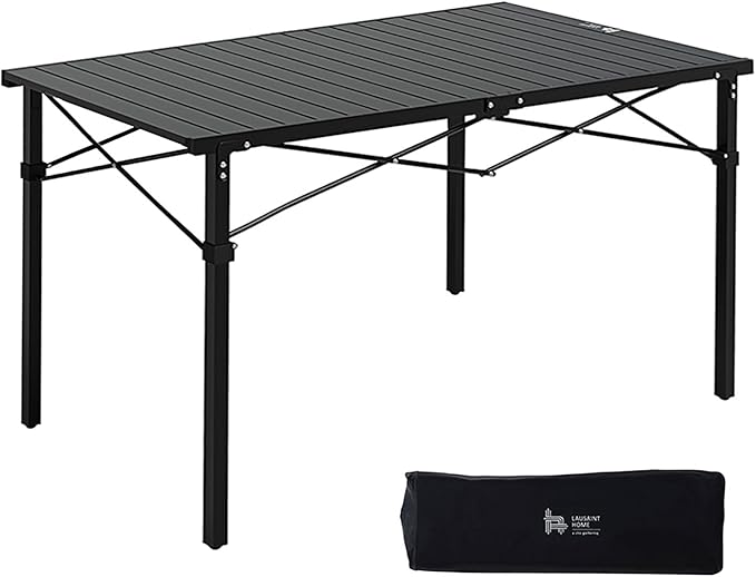 OUTSIDER Folding Camping Table with Aluminum Roll-up Tabletop Portable Lightweight Beach Table with Carry Bag for Outdoor Cooking, Picnic, BBQ, Travel, Backyard Style1