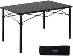 OUTSIDER Folding Camping Table with Aluminum Roll-up Tabletop Portable Lightweight Beach Table with Carry Bag for Outdoor Cooking, Picnic, BBQ, Travel, Backyard Style1