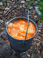 iBasingo 1250ml Titanium Hanging Mug with Lid Tea Coffee Water Cup Outdoor Camping Pot Ultra-light Portable Hiking Backpacking Cooking Kit Picnic Tableware Drinkware with Foldable Handle Ti3042D