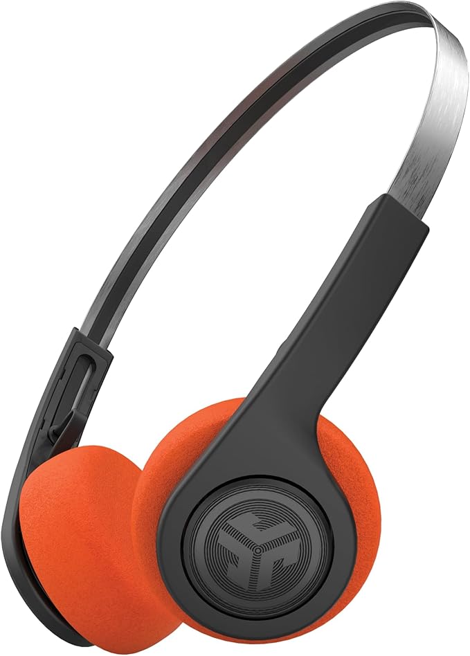 JLab Rewind 2 Wireless Retro Headphones, 20+ Hours Playtime, App Support, Bluetooth Multipoint + Wireless Sharing, Custom EQ3 Sound, Music Controls, Throwback 80s 90s Design, Black