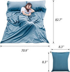 Sleeping Bag Liner Lightweight Compact Sleeping Bag Sack Portable Clean Travel Sheet Camping Sleep Sheet for Backpacking Hotel Hiking