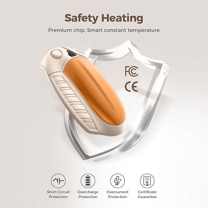 Classic Hand Warmers Rechargeable 2 Pack, AI Temperature Control Pocket Size Electric Handwarmers, Quick Charge Portable Hand Warmer Great Gift for Christmas Outdoors, Hunting, Golf, Camping