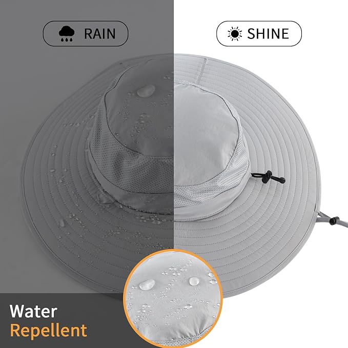 Home Prefer UPF50+ Mens Sun Hat Wide Brim Fishing Hat Foldable Large Brim UV Protection Sun Hat for Men Women Beach Gardening