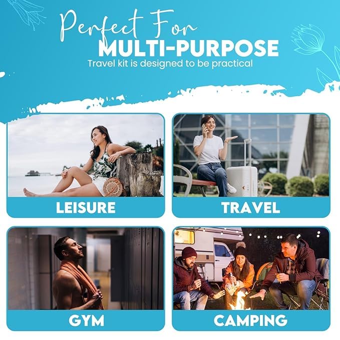 Compact Personal Shower Kit To-Go– Your Hygiene Companion for Travel, Gym, and Outdoor Adventures (100)