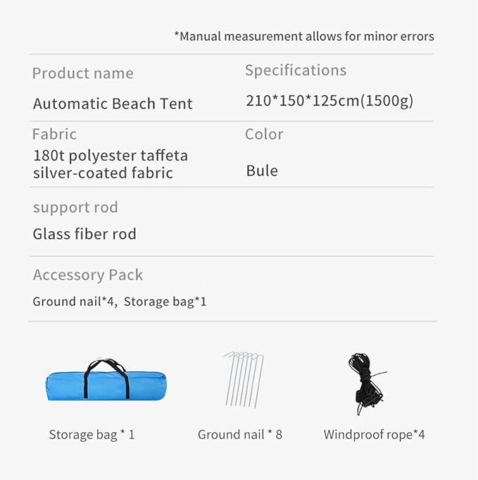 Pop Up Camping Tent, 4-6 Person, Dark Green, Waterproof Dome Tent with Rainfly, 84 x 36 x 48 inches, 10 Minute Setup (Beach Tent)