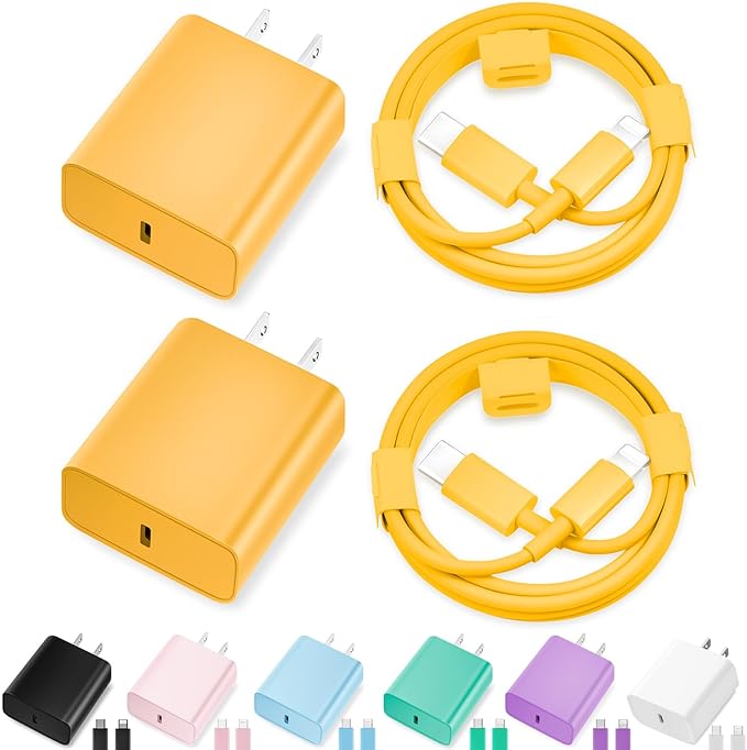iPhone Charger Fast Charging,[MFi Certified] 2Pack 20W Type C Fast Charger Block with [10FT&6FT] USB C to Lightning Cable Compatible for iPhone 14/13/12/11 Pro Max/Xs Max/XR/X,iPad