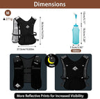 Running Hydration Vest for Women Men - Waterproof Running Water Backpack Hydration Pack with 12 Pockets, Lightweight Water Vest for Hiking Trail Cycling Marathon Race