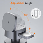 4 in 1 Wireless Charging Station for Apple Devices with Night Light, Mag-Safe Charger Stand, 15W Fast Charging for iPhone 17/16/15/14/13/12 Series, iWatch & AirPods(with USB-C Cable)