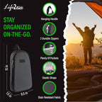 Life2Go 12 Piece Camp Cooking Utensil Set & Outdoor Kitchen Gear Cookware Kit, Portable Compact Carry Case for Camping, Hiking, Travel, BBQ Grilling Stainless Steel Accessories Spoon & Fork, Gray